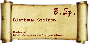 Bierbaum Szofron névjegykártya